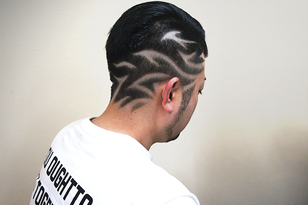 トライバル模様バリアート★七三スタイ01